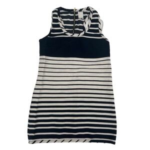Ali Ra Blue Off White Striped Sleeveless Tank Dress Size 6 Women's